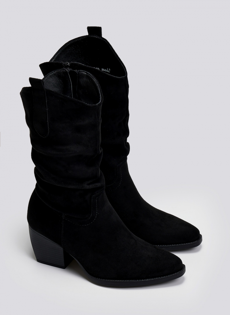 Μποτάκια suede cowboy μυτερά