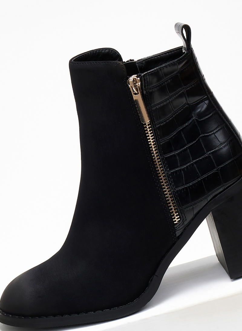 Μποτάκια suede με ανάγλυφο pattern Erynn
