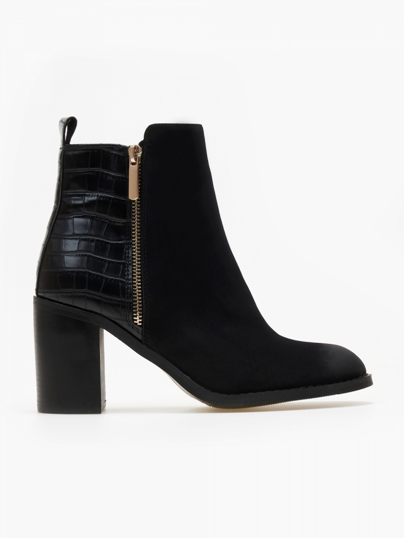 Μποτάκια suede με ανάγλυφο pattern Erynn