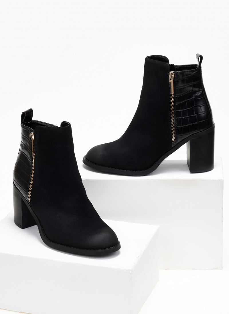 Μποτάκια suede με ανάγλυφο pattern Erynn