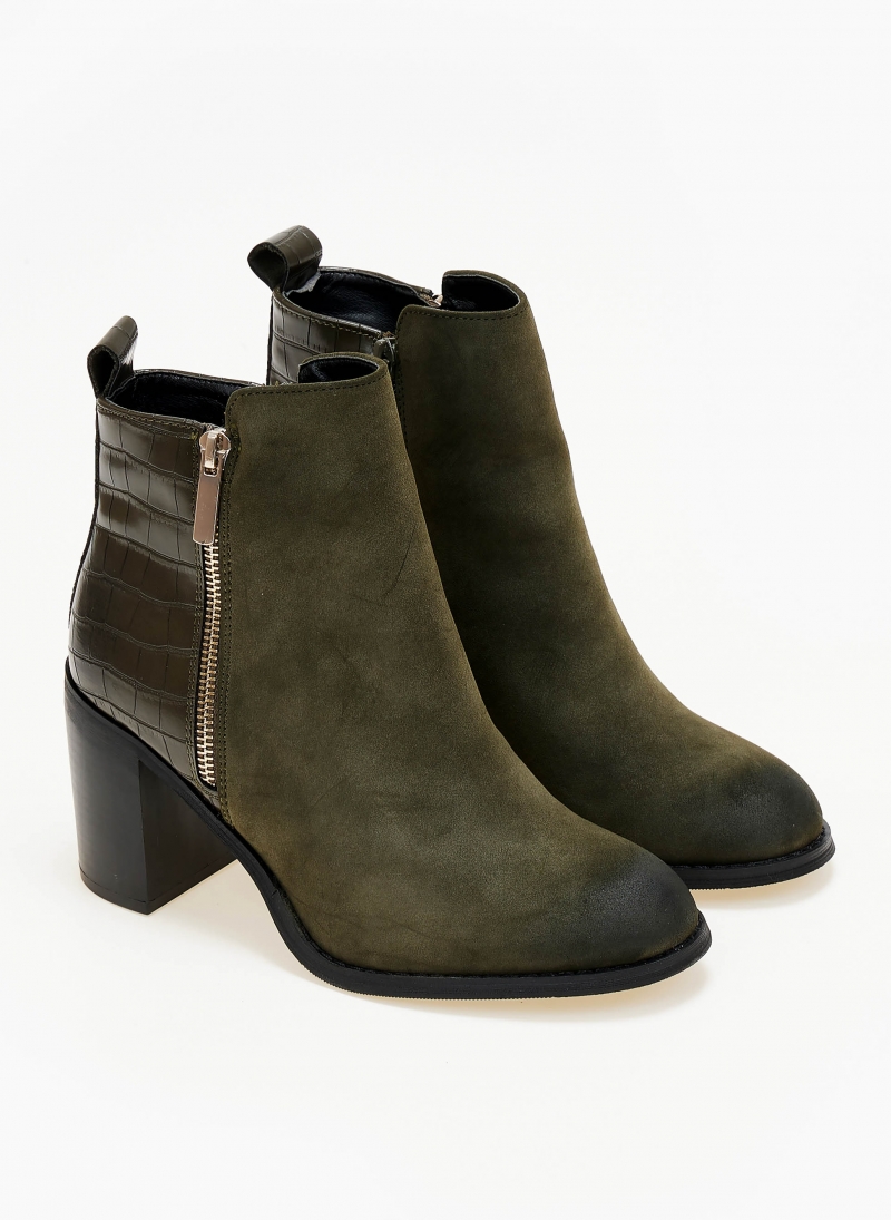 Μποτάκια suede με ανάγλυφο pattern Erynn