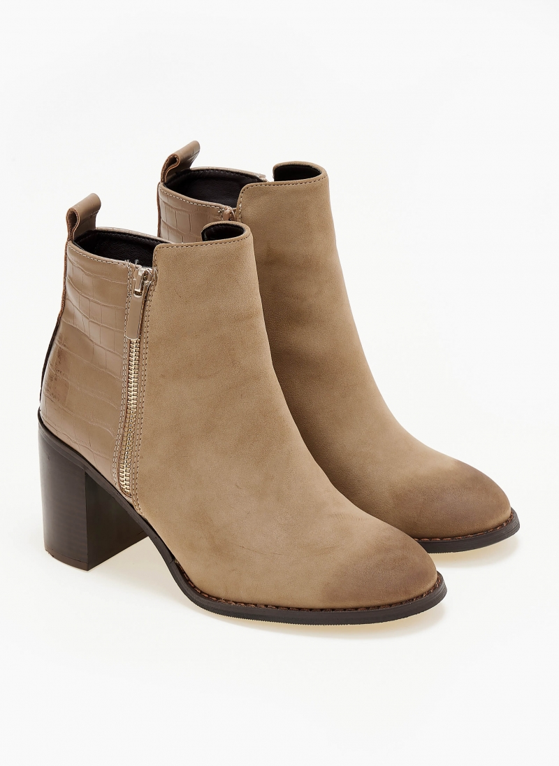 Μποτάκια suede με ανάγλυφο pattern Erynn