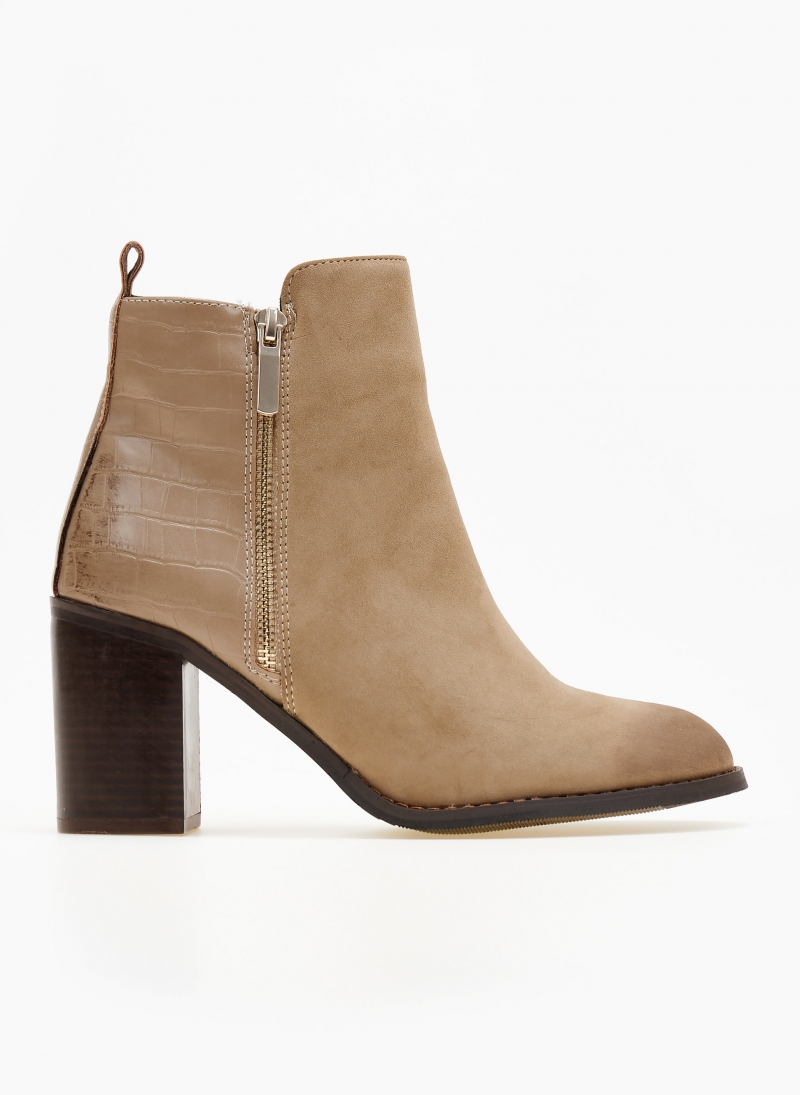 Μποτάκια suede με ανάγλυφο pattern Erynn