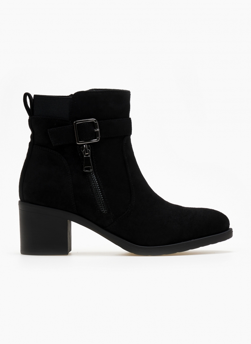 Μποτάκια suede με φερμουάρ