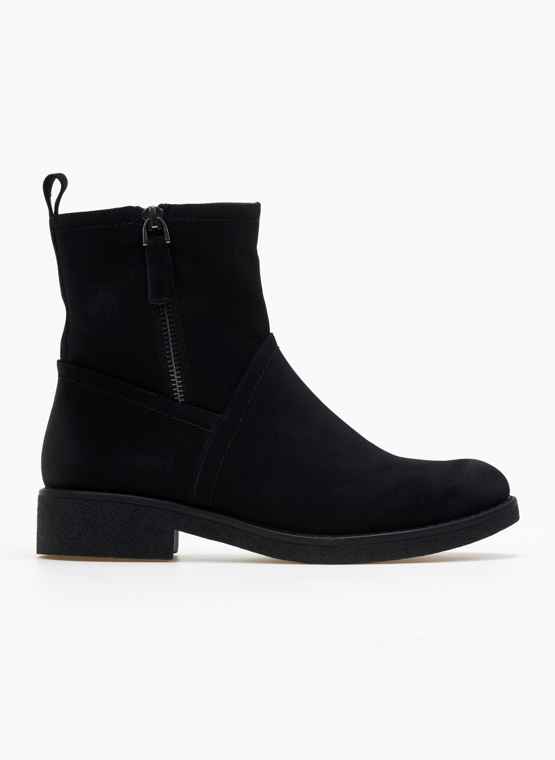 Μποτάκια suede με φερμουάρ