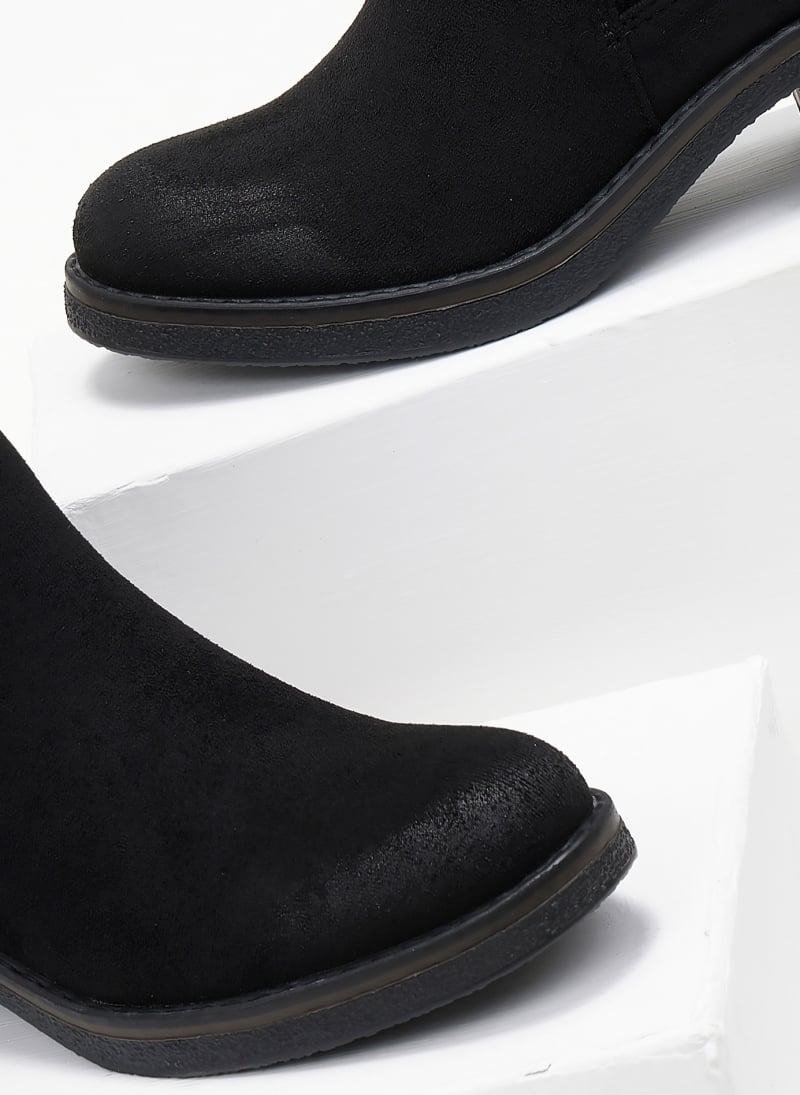 Μποτάκια suede με κρεπ τακούνι ERYNN