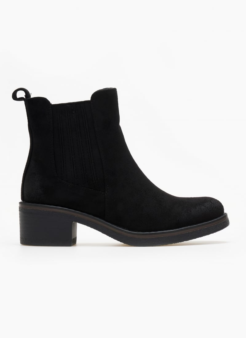Μποτάκια suede με κρεπ τακούνι ERYNN
