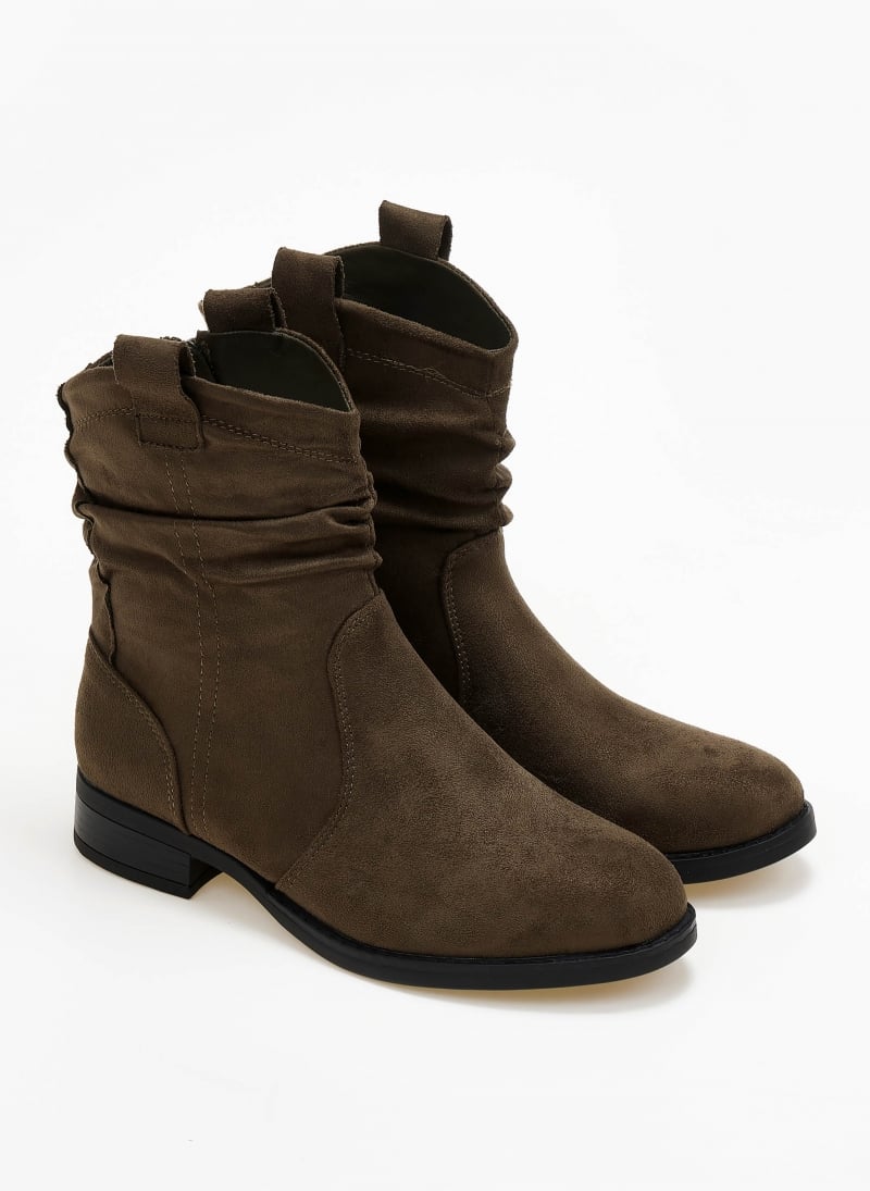 Μποτάκια suede με σούρα