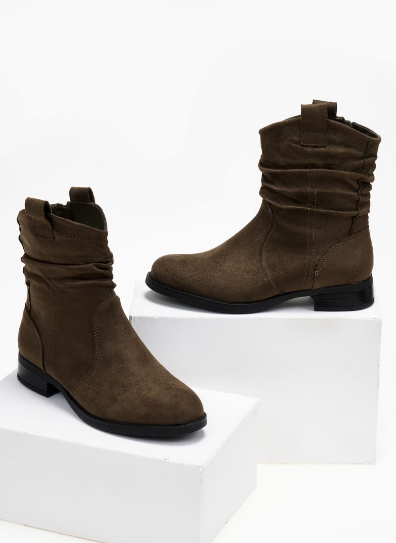 Μποτάκια suede με σούρα