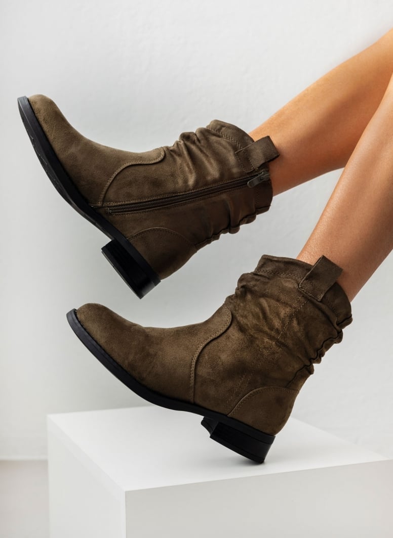 Μποτάκια suede με σούρα