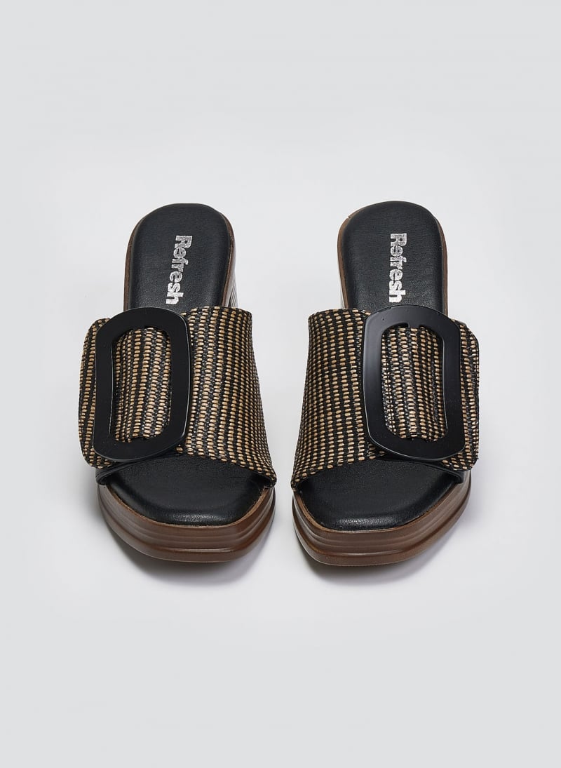 Mules από ψάθα με εφέ τοκά Refresh 172522