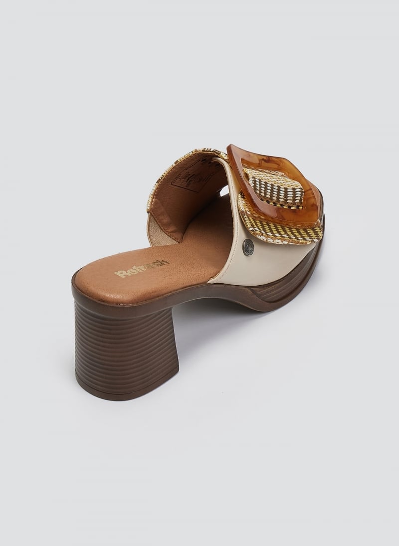 Mules από ψάθα με εφέ τοκά Refresh 172522