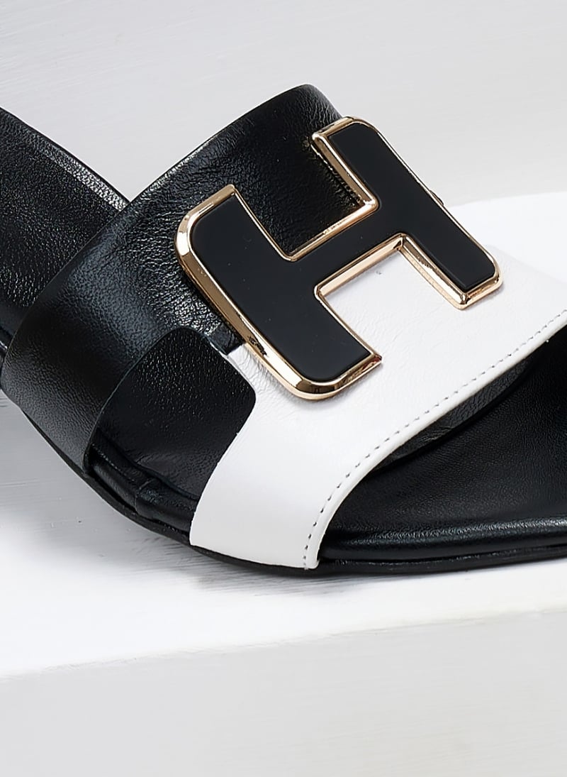 Mules δερμάτινα με διχρωμία Mariella Fabiani 2491/5