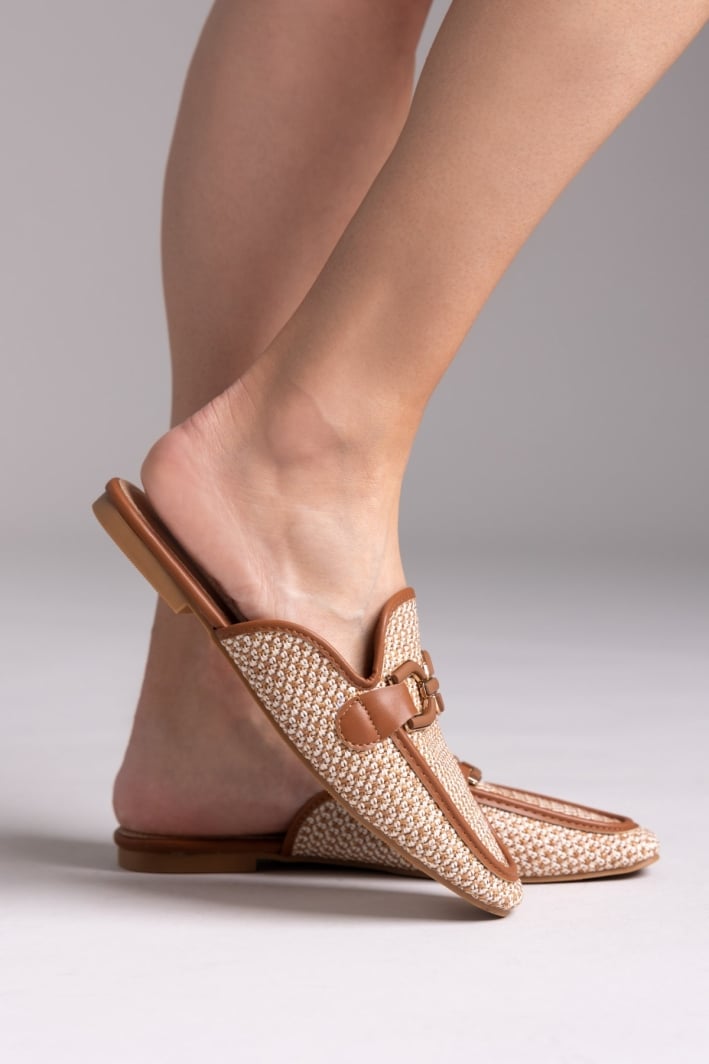 Mules με πλεκτό σχέδιο ERYNN