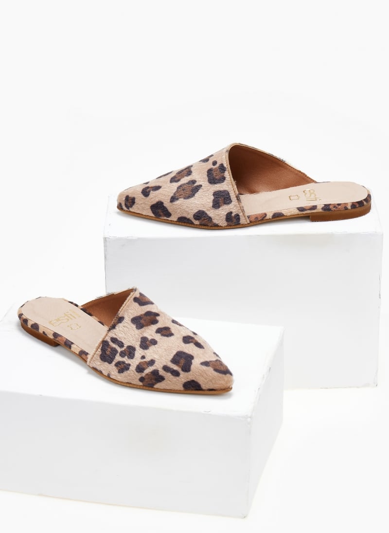 Mules φλατ μυτερά με print Estil