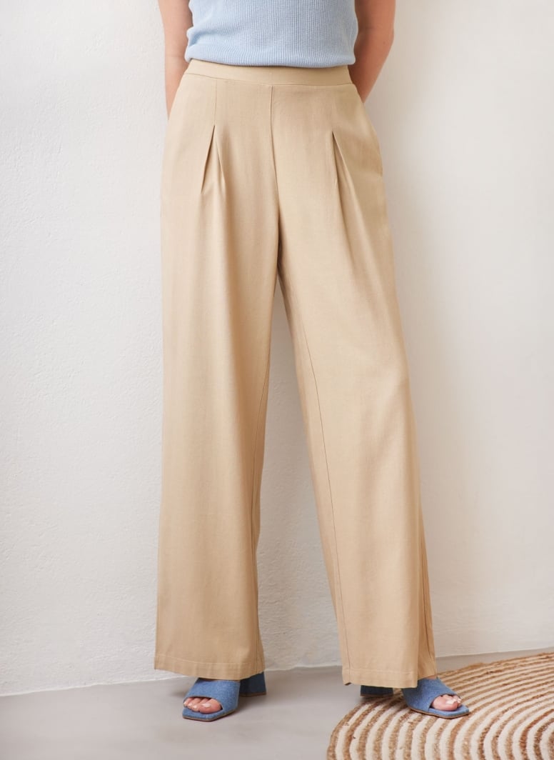 Παντελόνα με λινό VERO MODA 10282493