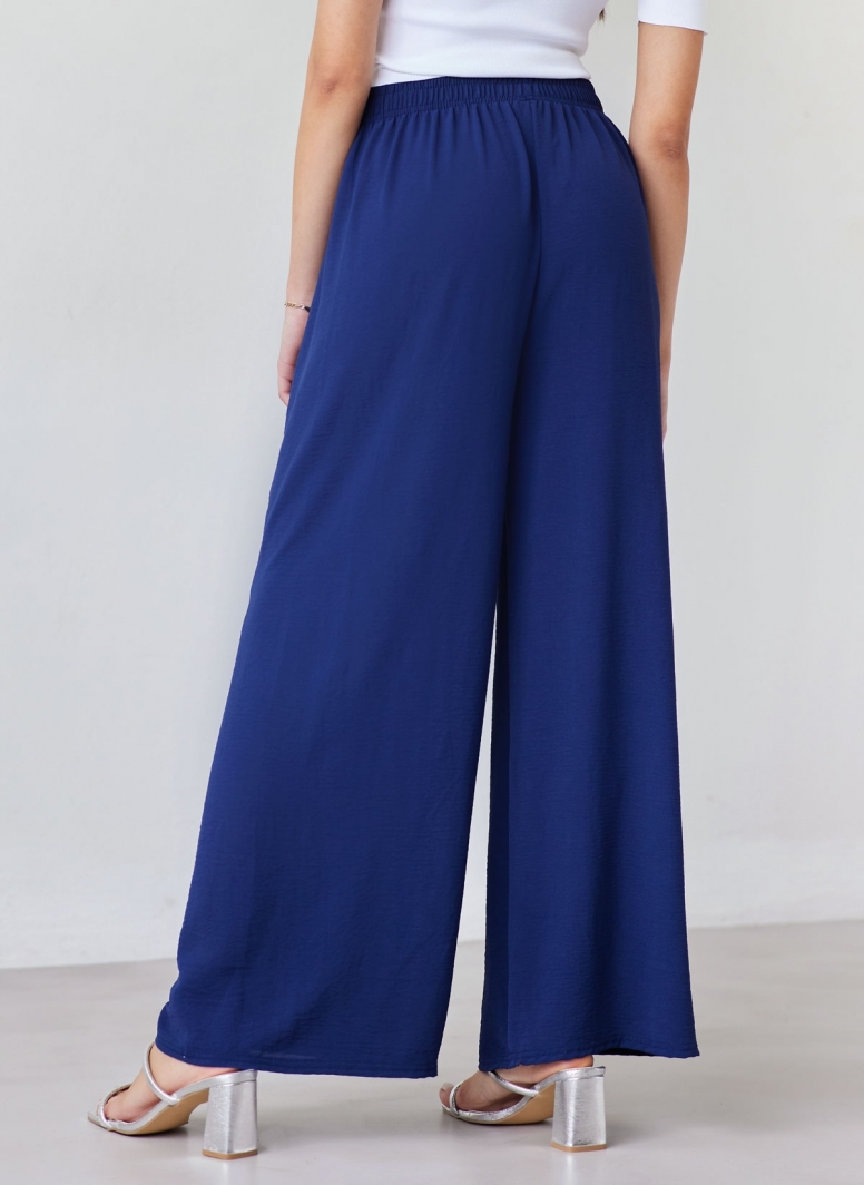 Παντελόνα wide leg με strass καρδιά