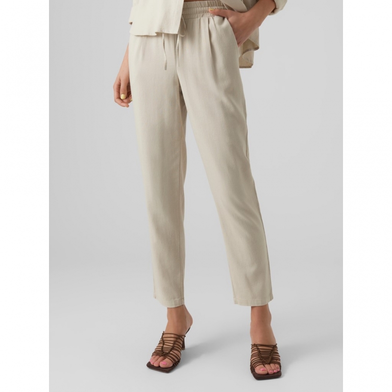 Παντελόνι mid waist με λινό Vero Moda 10279691