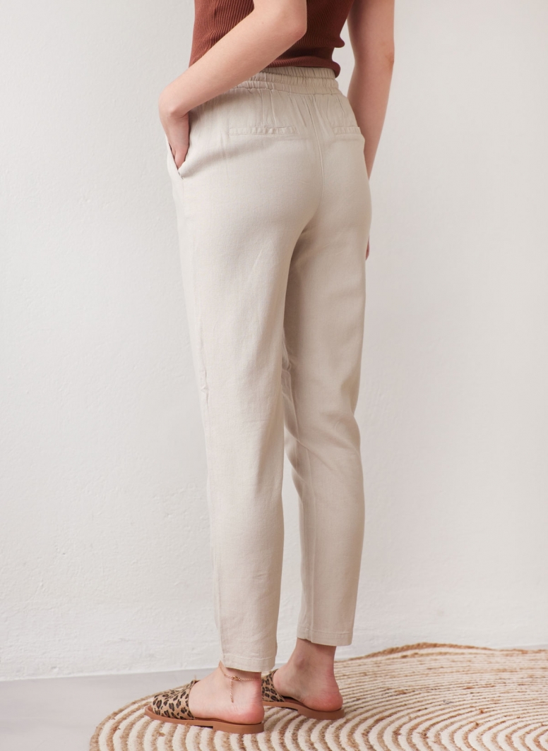 Παντελόνι mid waist με λινό Vero Moda 10279691
