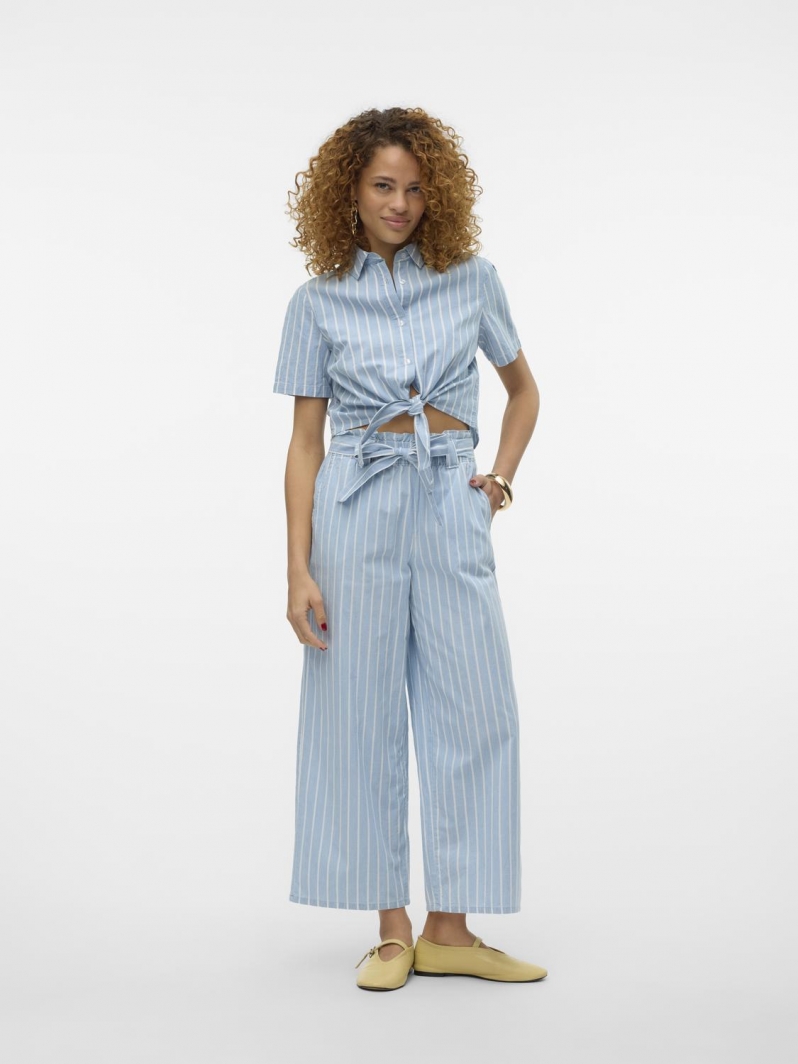 Παντελόνι ψηλόμεσο με ρίγες Vero Moda 10309730