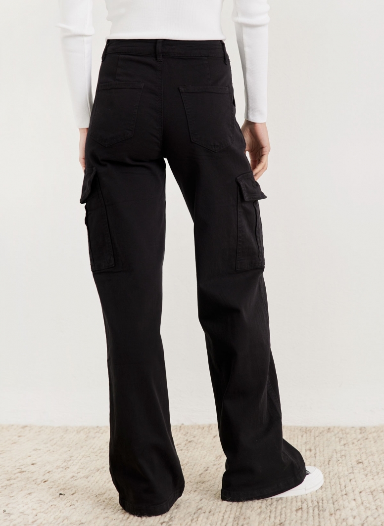 Παντελόνι τζιν cargo wide leg
