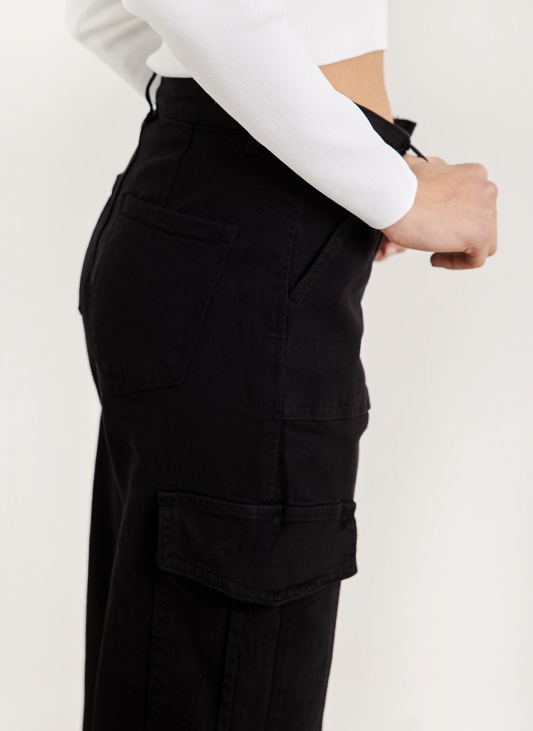 Παντελόνι τζιν cargo wide leg