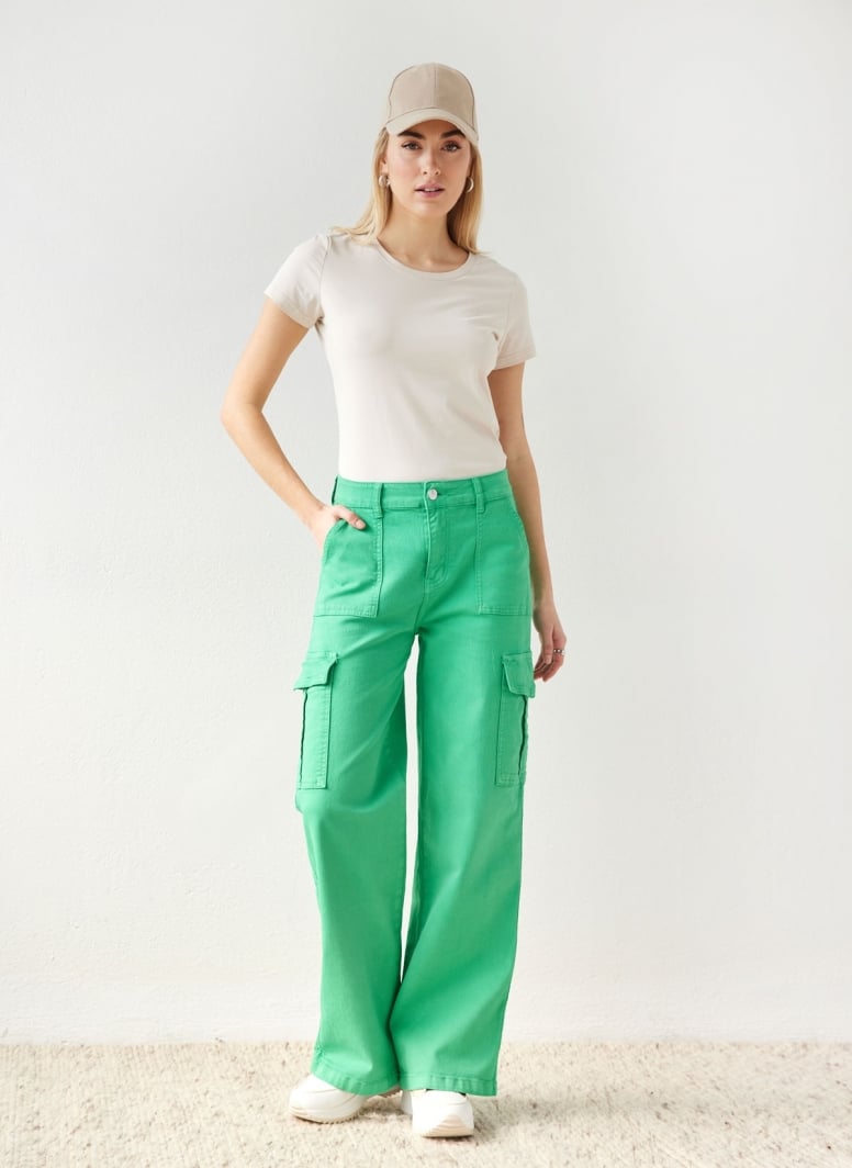 Παντελόνι τζιν cargo wide leg