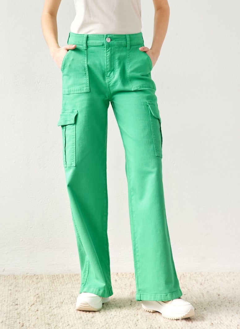Παντελόνι τζιν cargo wide leg