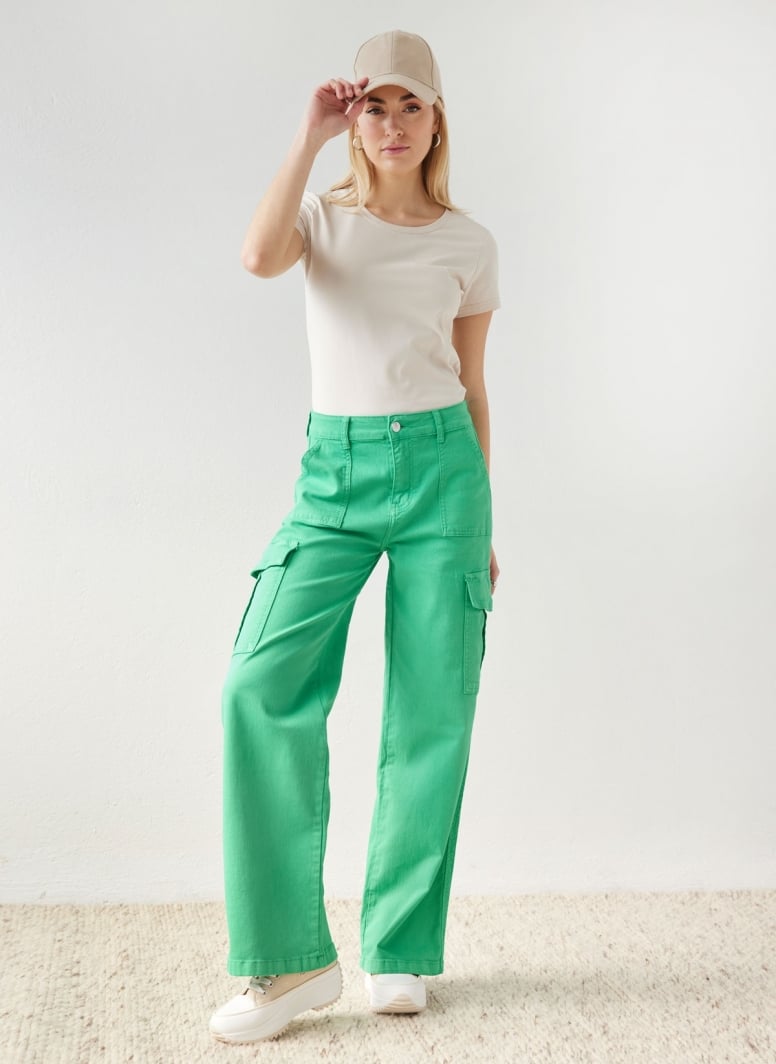 Παντελόνι τζιν cargo wide leg