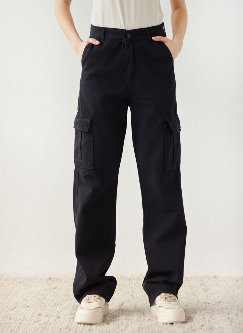 Παντελόνι τζιν cargo wide leg