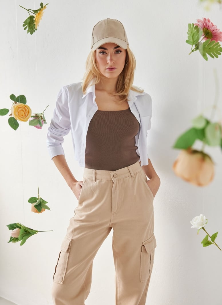 Παντελόνι τζιν cargo wide leg