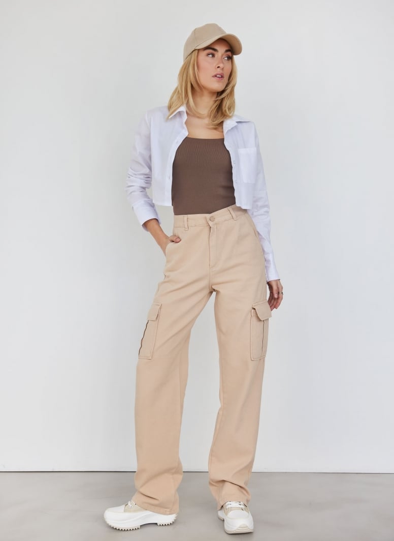 Παντελόνι τζιν cargo wide leg