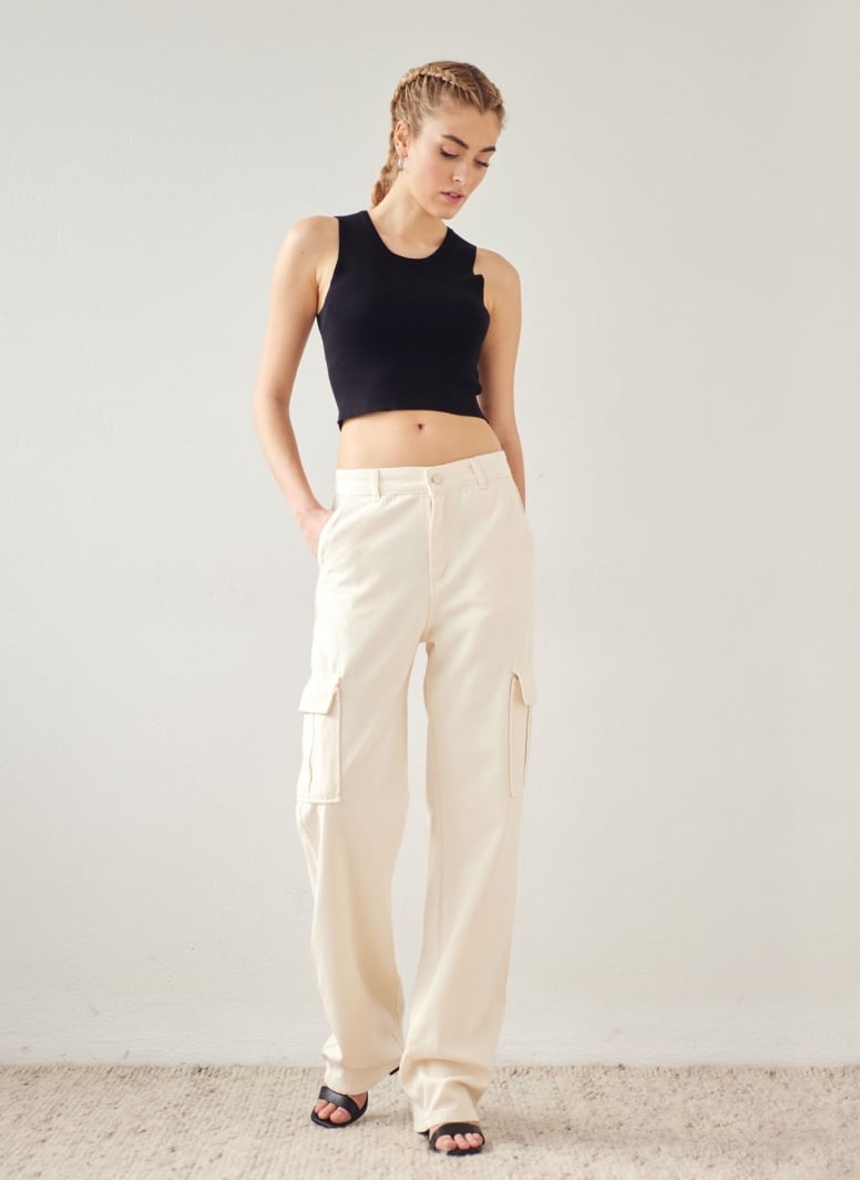 Παντελόνι τζιν cargo wide leg