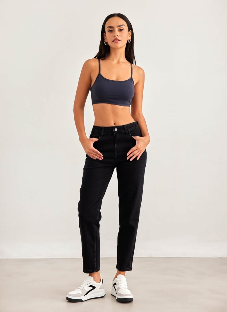 Παντελόνι τζιν high waist regular