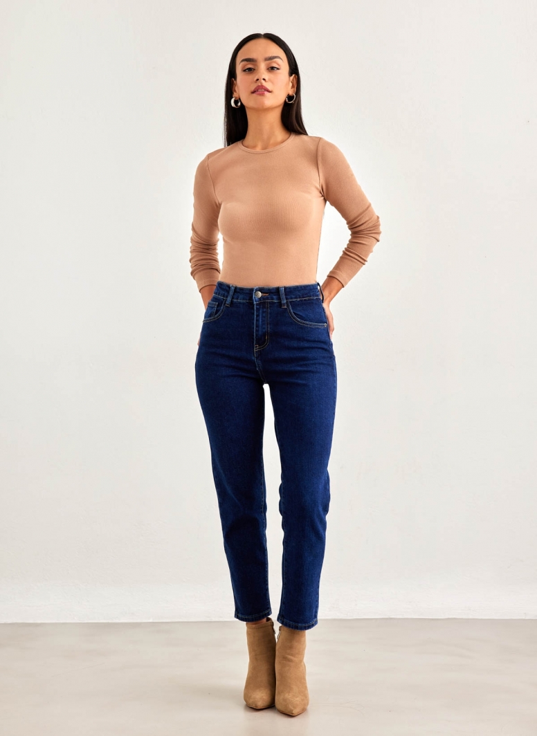 Παντελόνι τζιν regular high waist