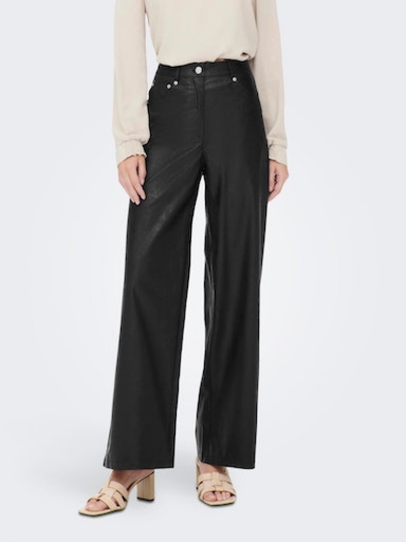 Παντελόνι wide leg δερματίνη ONLY 15264688