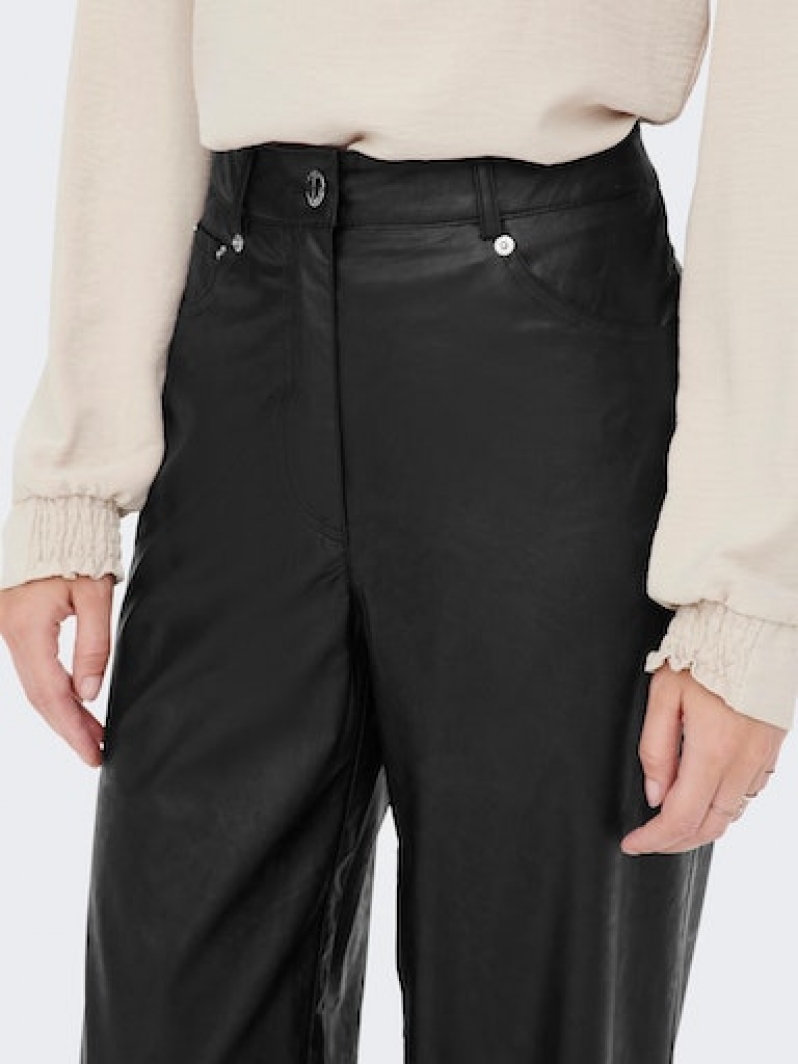 Παντελόνι wide leg δερματίνη ONLY 15264688