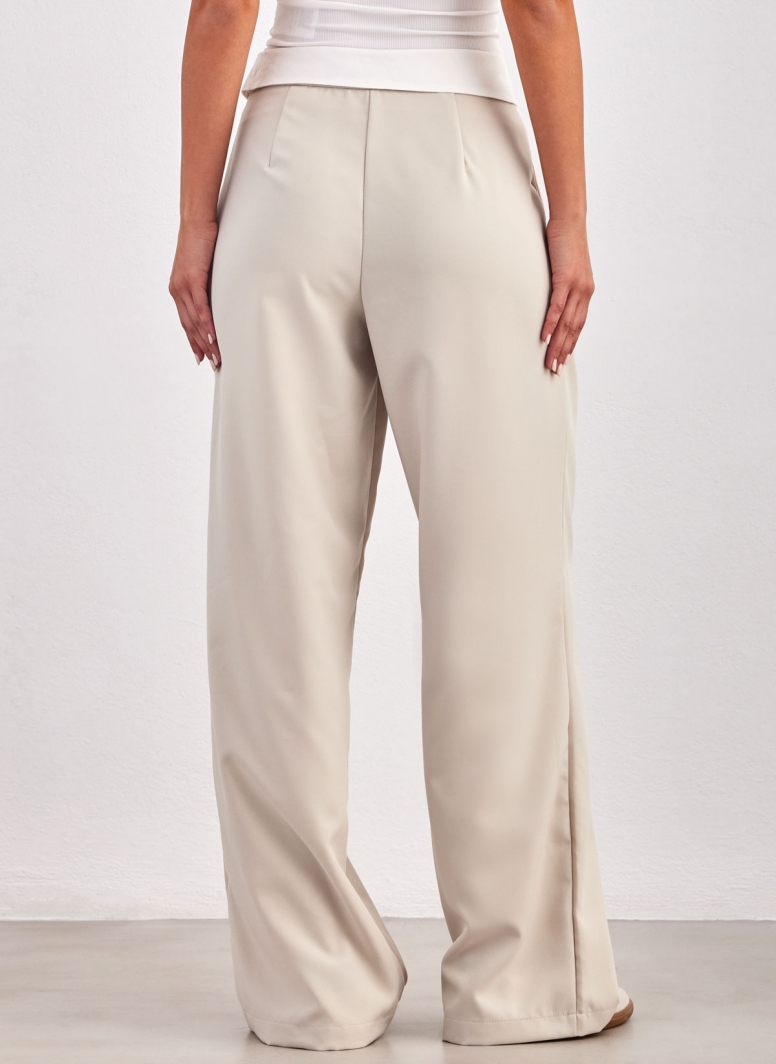 Παντελόνι wide leg με γυριστή μέση ONLY 15311326