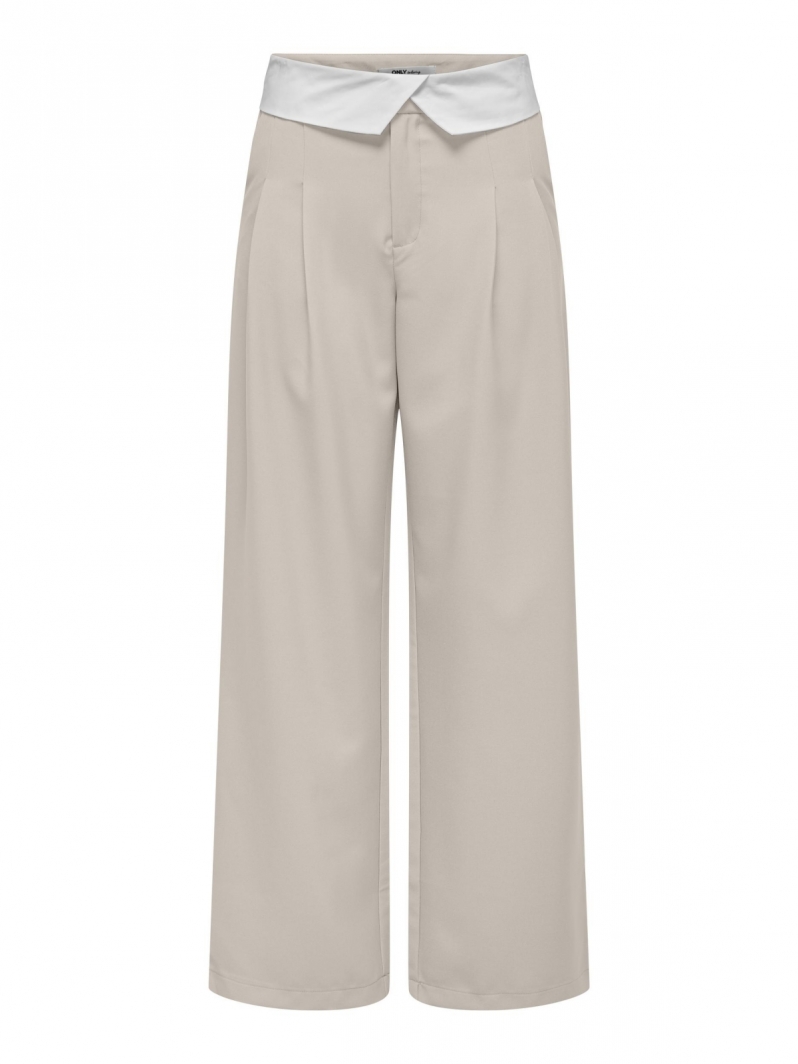 Παντελόνι wide leg με γυριστή μέση ONLY 15311326