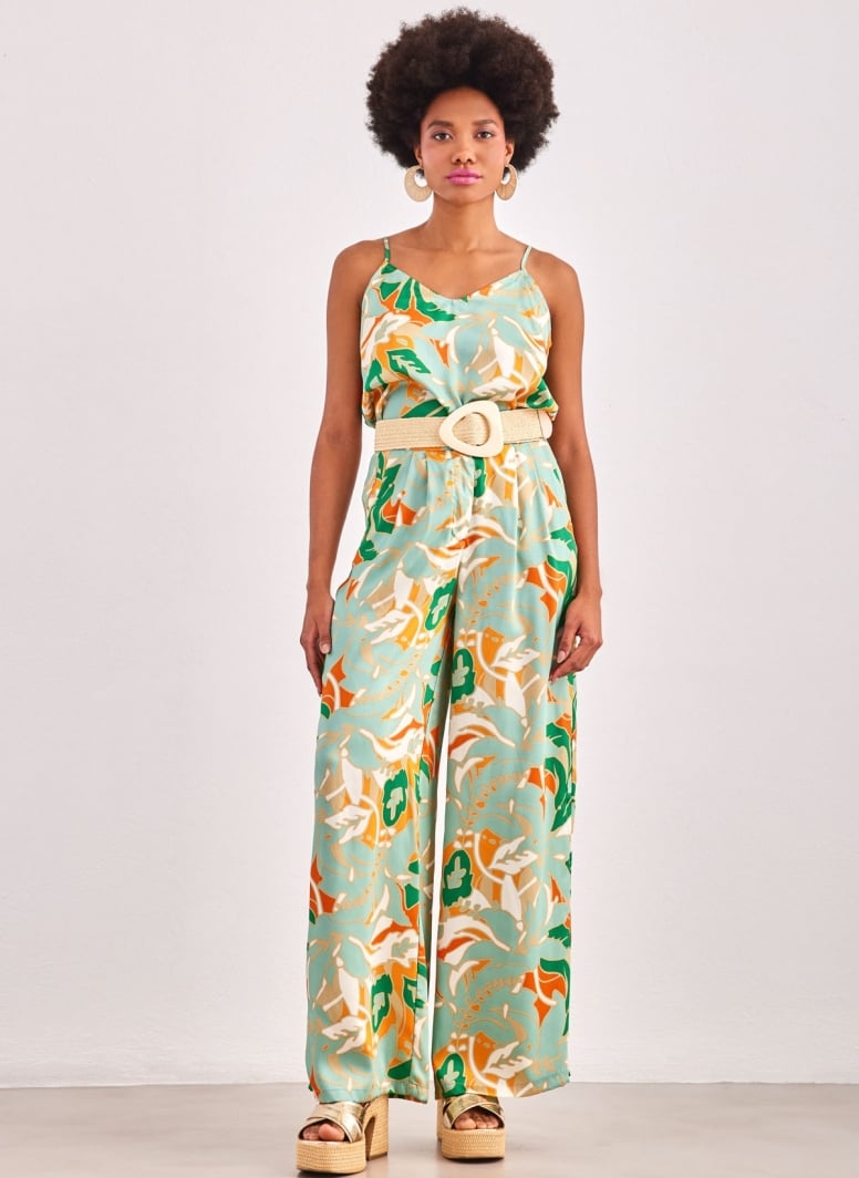 Παντελόνι wide leg σατέν με print ONLY 15315870