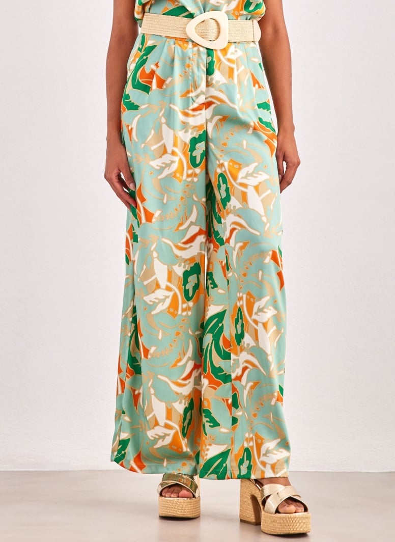 Παντελόνι wide leg σατέν με print ONLY 15315870