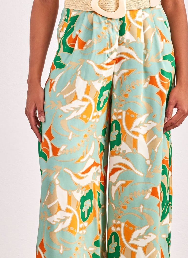 Παντελόνι wide leg σατέν με print ONLY 15315870