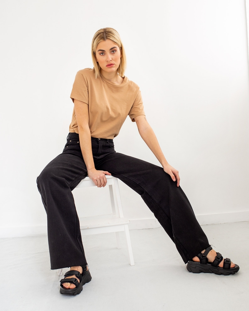 Παντελόνι τζιν wide leg χωρίς ραφές