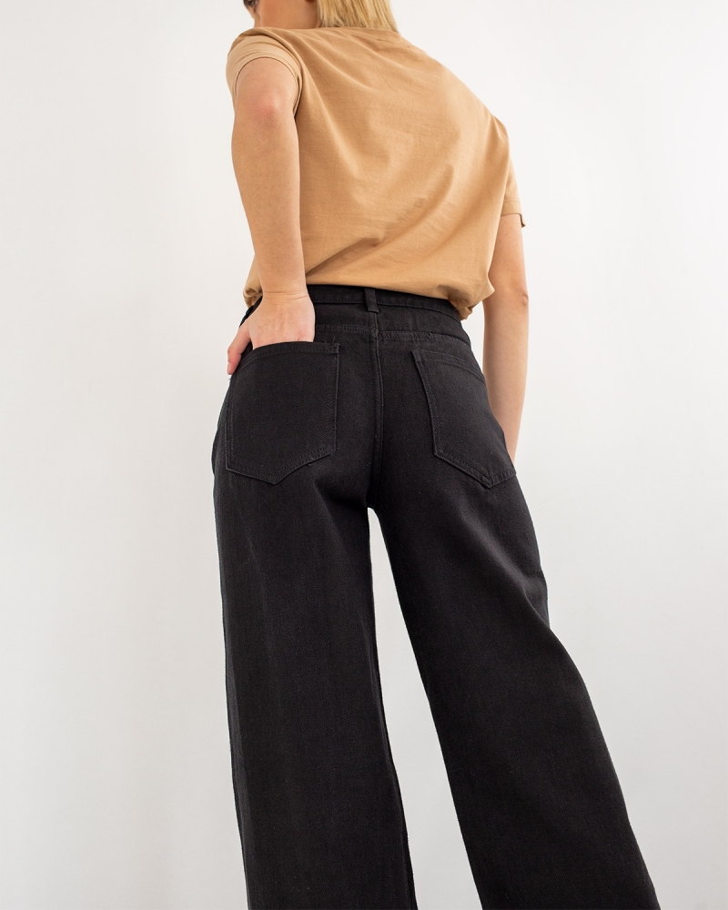 Παντελόνι τζιν wide leg χωρίς ραφές