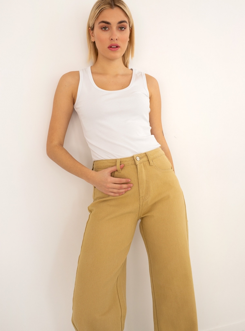 Παντελόνι τζιν wide leg χωρίς ραφές