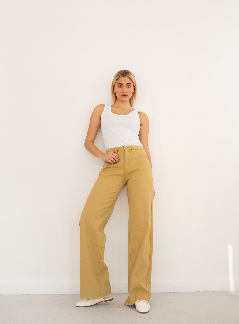 Παντελόνι τζιν wide leg χωρίς ραφές