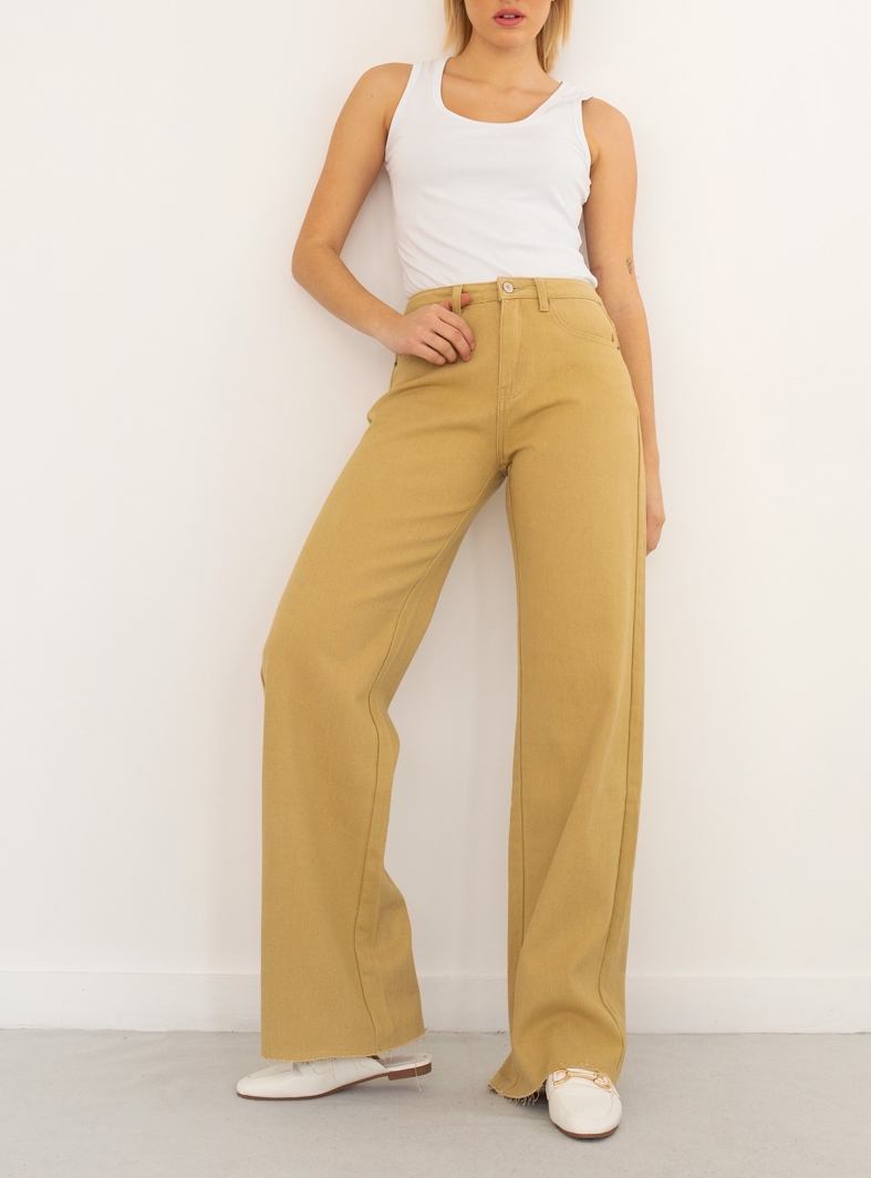 Παντελόνι τζιν wide leg χωρίς ραφές