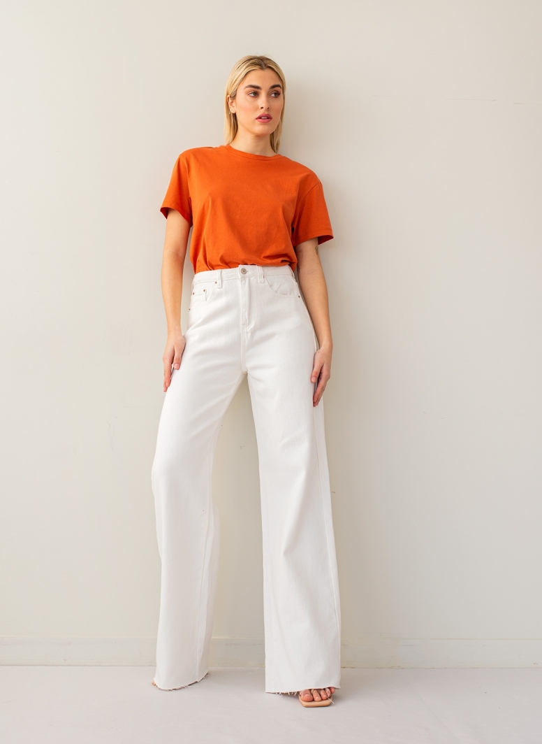 Παντελόνι τζιν wide leg χωρίς ραφές