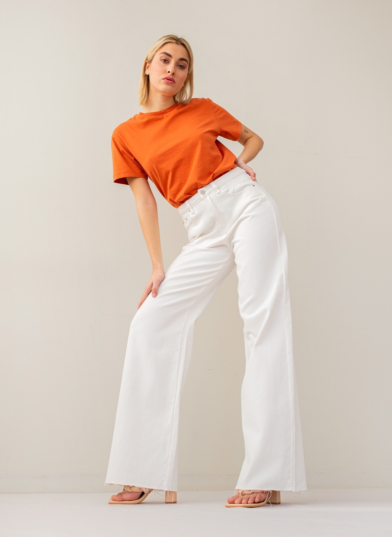 Παντελόνι τζιν wide leg χωρίς ραφές