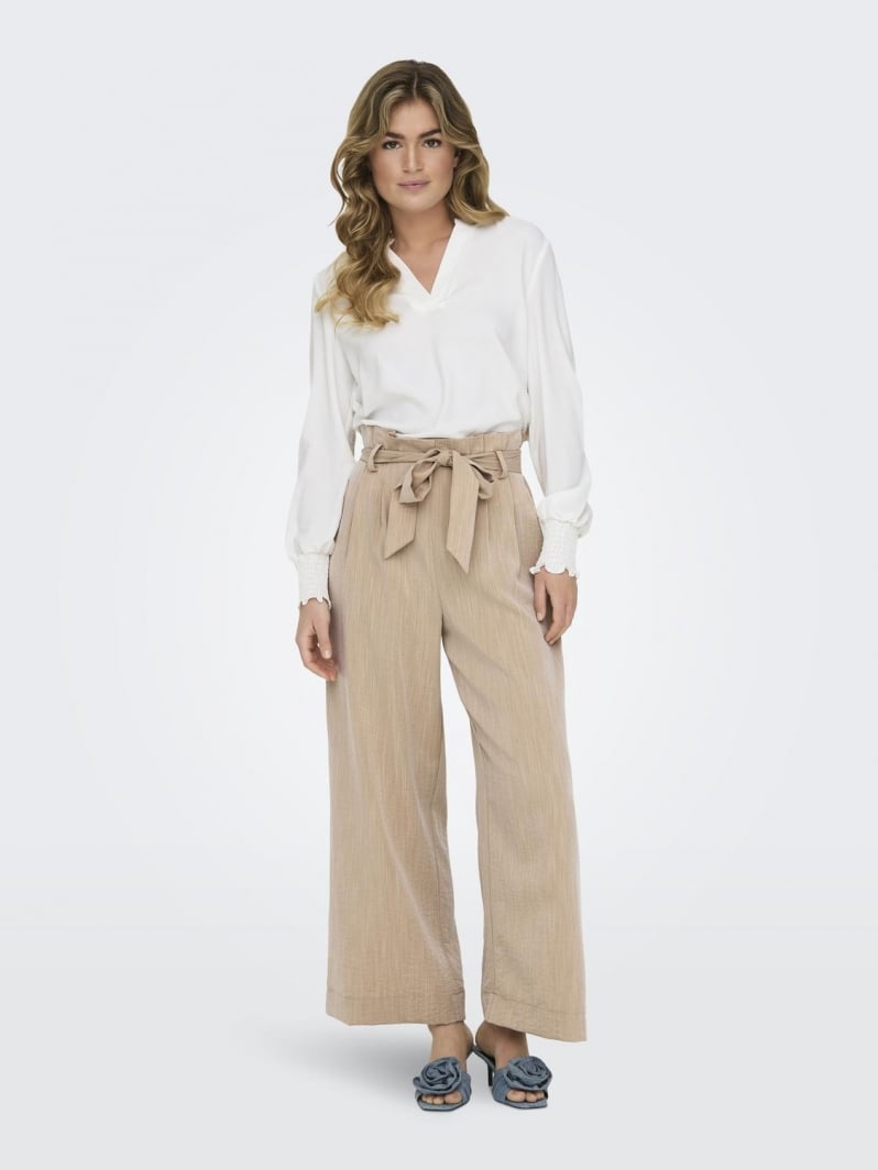 Παντελόνι ζιπ με frilled μέση ONLY
